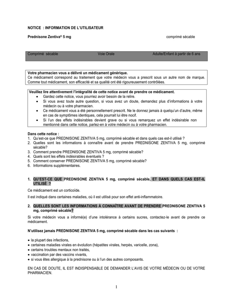 PREDNISONE ZENTIVA